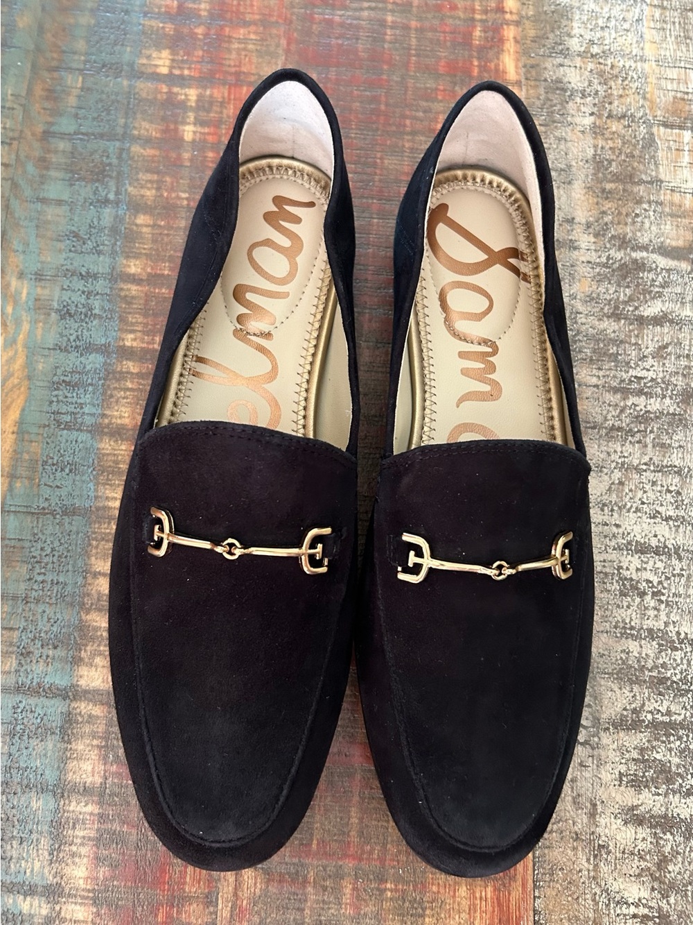 Sam Edelman Loraine Black Suede Bit Loafer Leather Classic Chic Preppy Women 7.5 - Picture 3 of 7